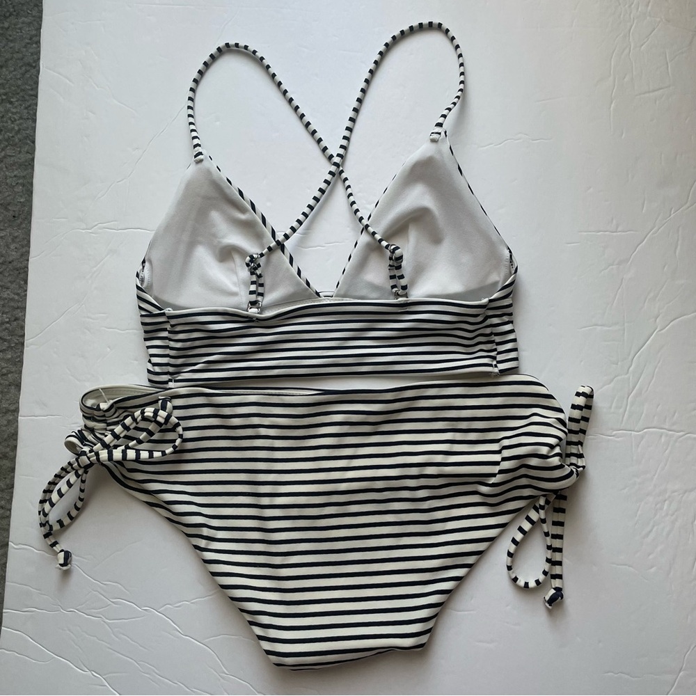 Blue and White Nautical Striped Bikini, 4 - Picture 2 of 4